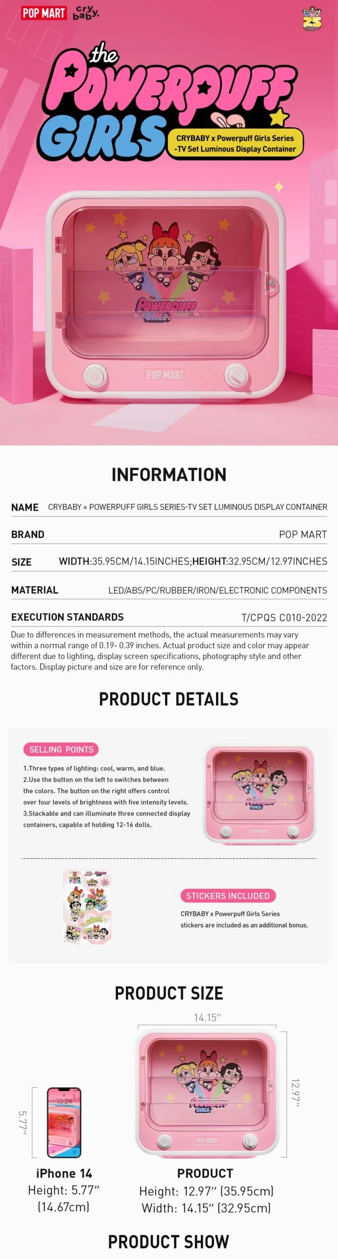 CRYBABY × Powerpuff Girls Series-TV Set Luminous Display Container - Image 4