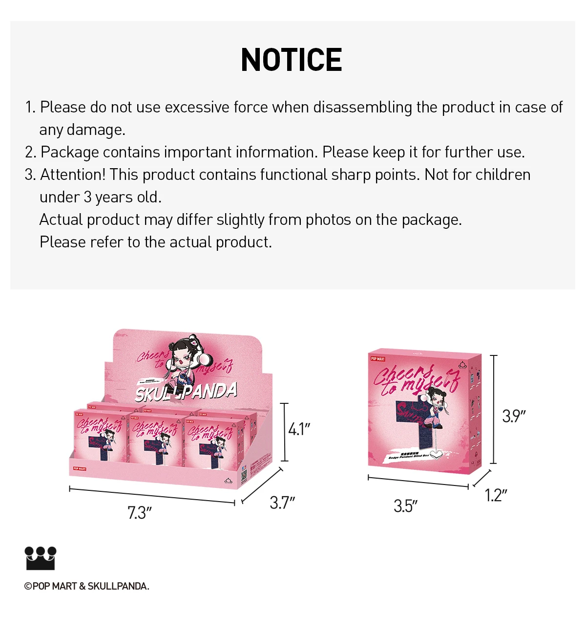 SKULLPANDA CHEERS TO MYSELF SERIES-Badge Pendant Blind Box - Image 20