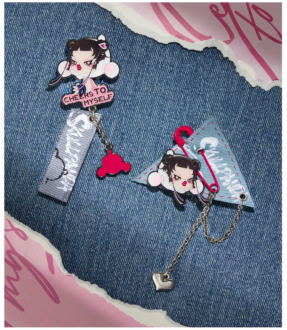 SKULLPANDA CHEERS TO MYSELF SERIES-Badge Pendant Blind Box - Image 17