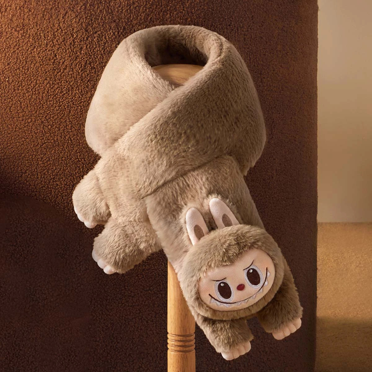 Warm Fluffy Holiday Series- LABUBU Plush Scarf - Image 3