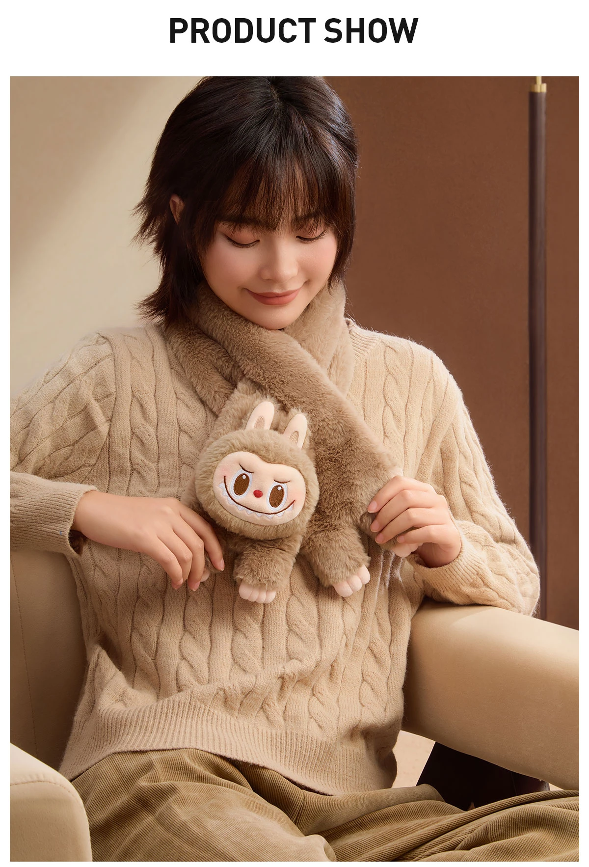 Warm Fluffy Holiday Series- LABUBU Plush Scarf - Image 6