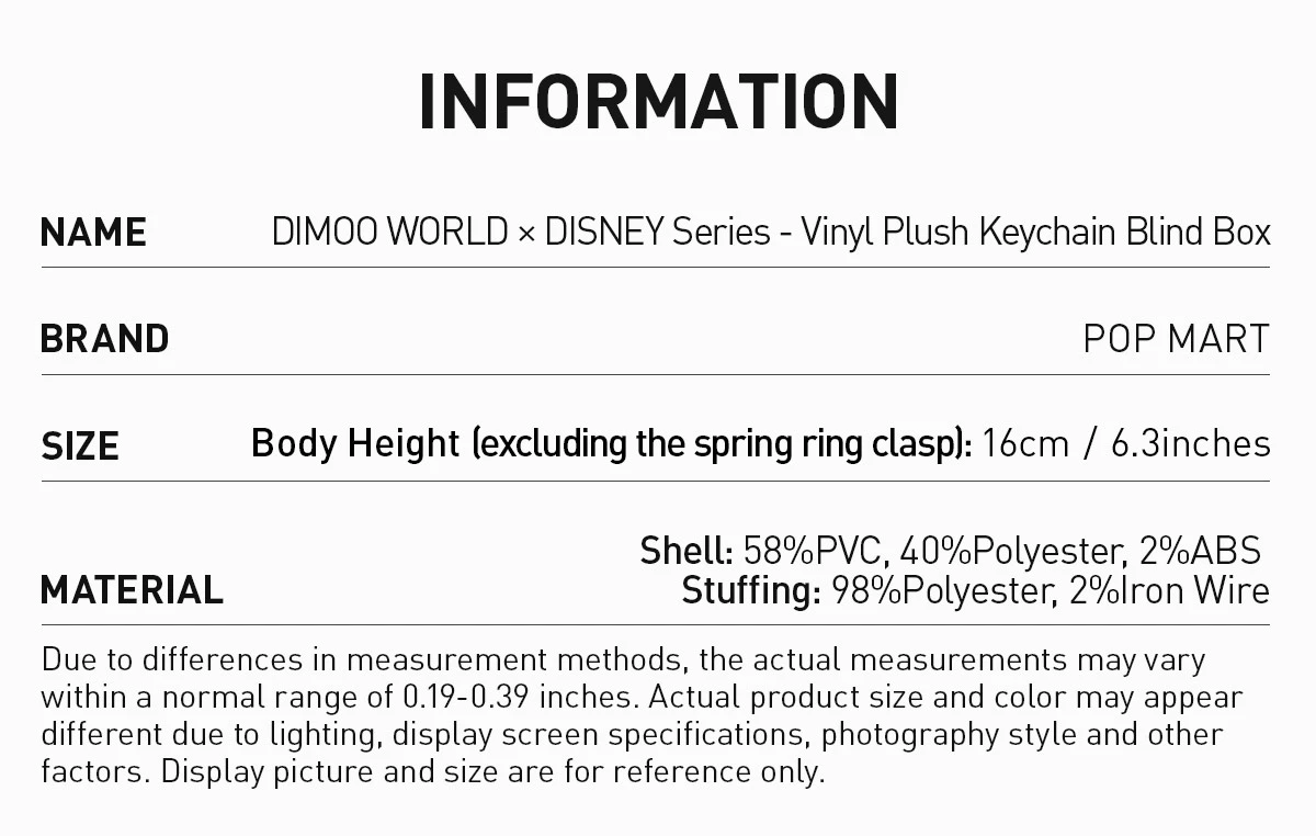 DIMOO WORLD × DISNEY Series-Vinyl Plush Keychain Blind Box - Image 18