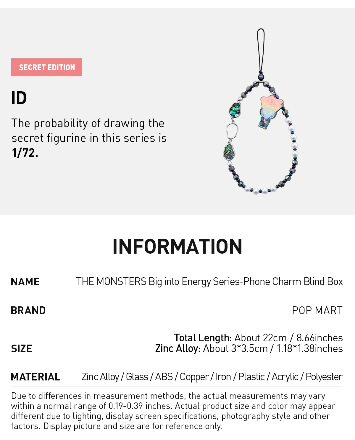 THE MONSTERS Big Into Energy Series-Phone Charm Blind Box - Image 10