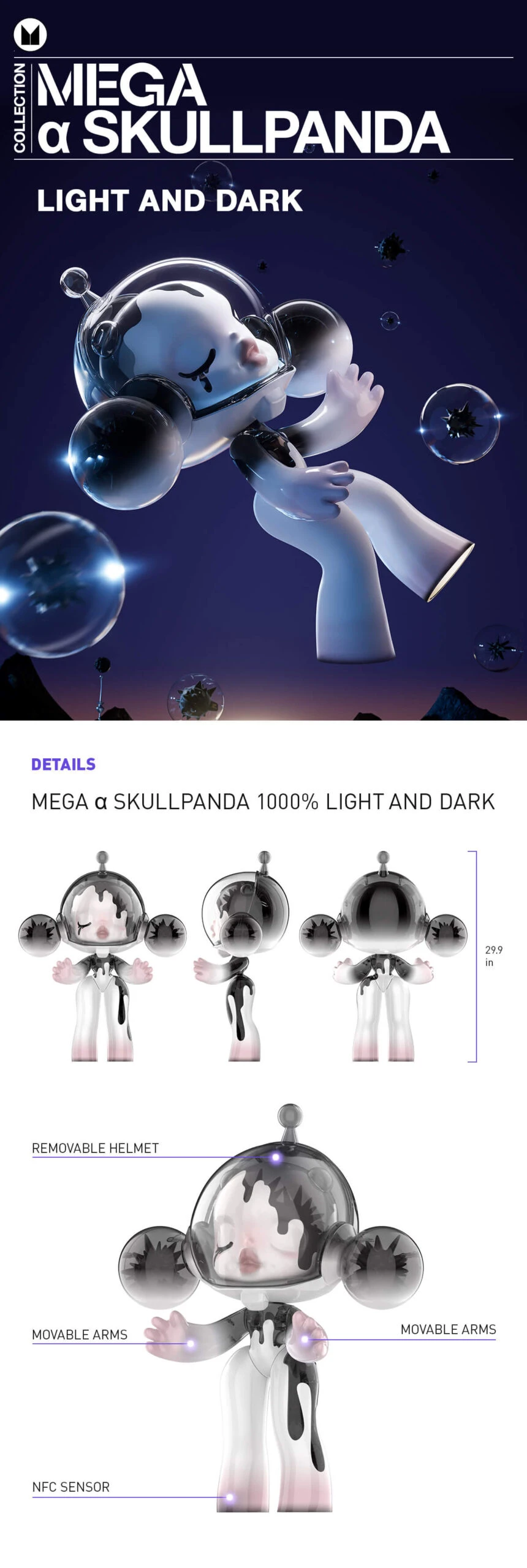 MEGA COLLECTION 1000% α SKULLPANDA Between Light And Dark - Image 6